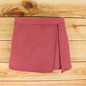 Originality Mini Skort Womens M Red Brown Polyester Blend Zip Closure‎ Slit SOFT